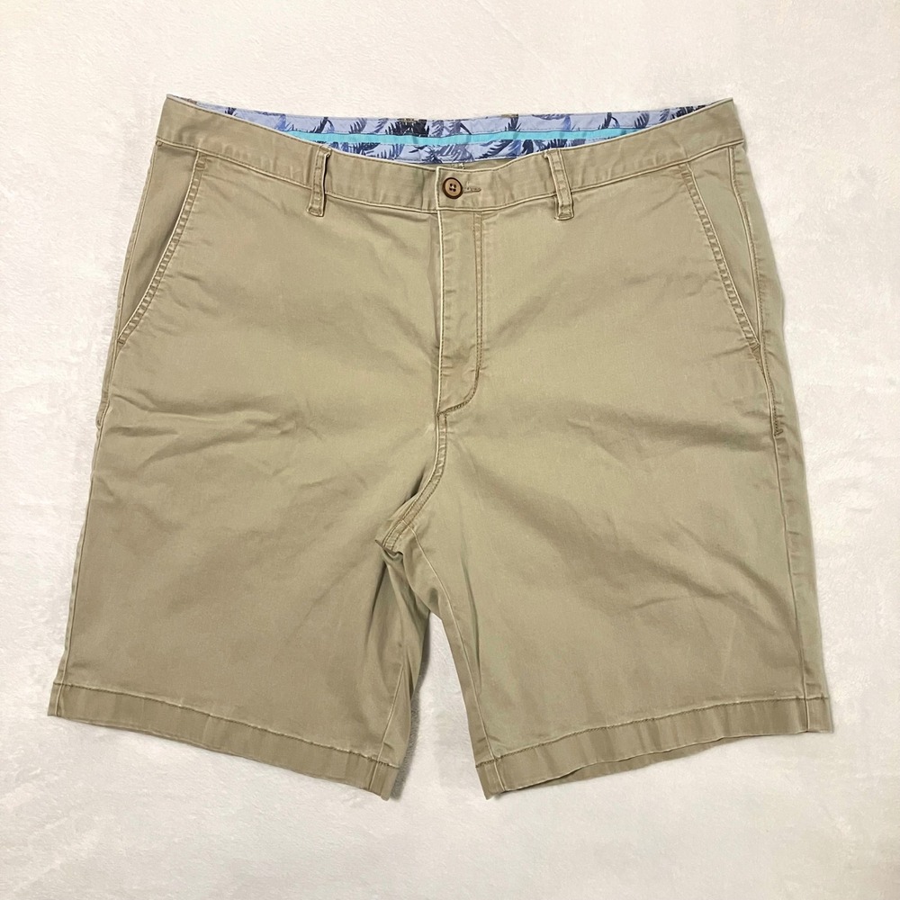 Tommy Bahama Boracay 10" Chino Shorts Men's Size 38 Khaki Tan Stretch Flat Front